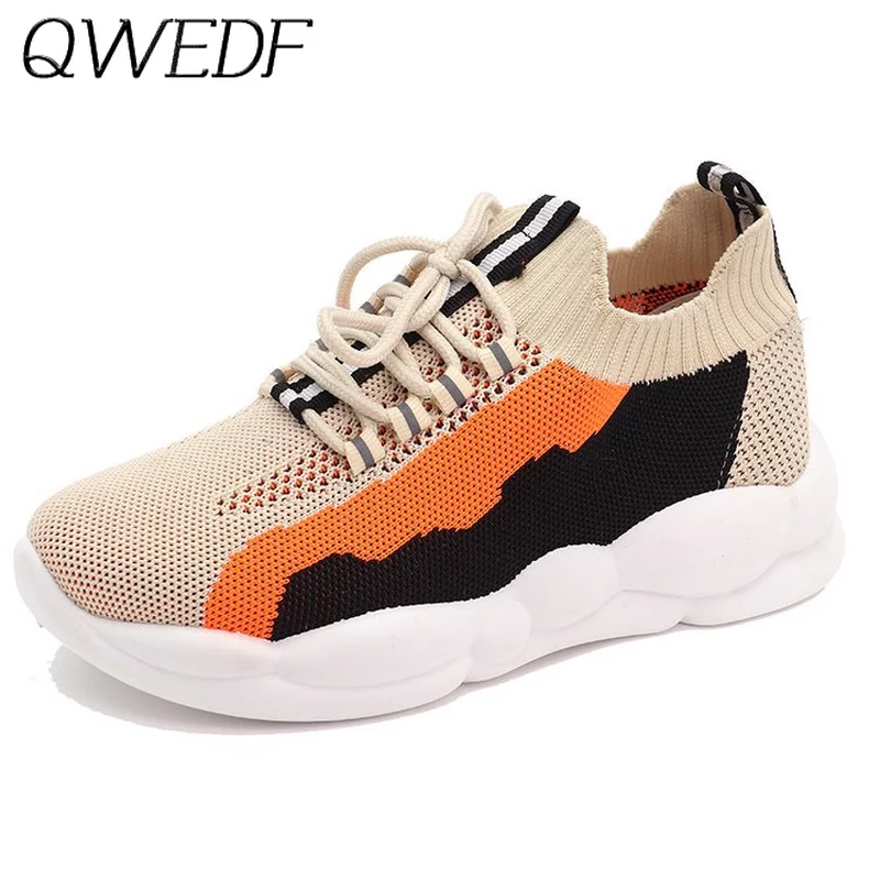 

Women's Chunky Sneakers 2019 Fashion Women Platform Shoes Lace Up Vulcanize Shoes Womens Female Trainers tenis feminino F2-02