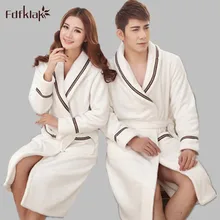 Осень-зима Для женщин теплая хлопковая зимняя Фланелевая Пижама Халат для пар кораллового цвета с мультяшным рисунком; теплая одежда для сна плюс Размеры банные халаты A219