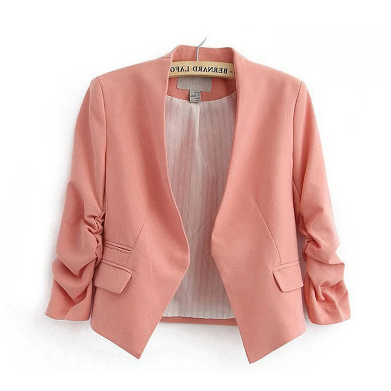 Top Casual Solid Autumn Formal Slim Coat Outwear Lady