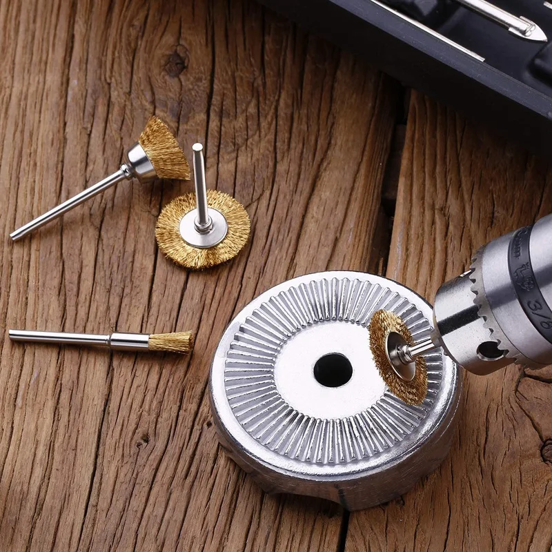 60Pcs Mini Wire Brush Wheel Cup Steel Wire Brush Set Shank For Power Dremel Rotary Tools Polishing Buf