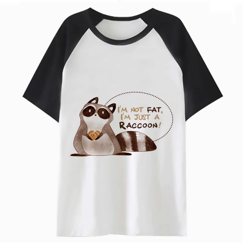 

Raccoon I'm not fat t shirt men tshirt streetwear male clothing hip harajuku top for tee t-shirt hop funny F4598