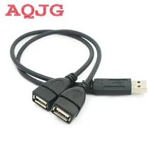 1PC USB 2.0 EINE 1 stecker auf 2 Dual USB Weibliche Daten Hub Power Adapter Y Splitter USB Lade Power kabel Verlängerung Kabel 39CM(China)