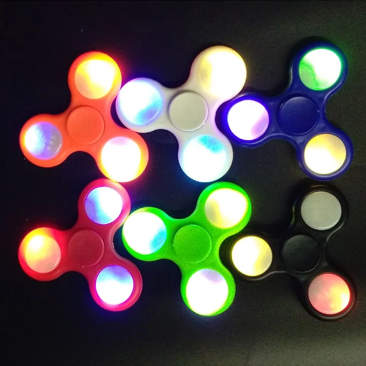 DIODO EMISSOR de Luz Fidget Spinner Spinner Dedo ABS EDC Mão Tri para Crianças com Autismo TDAH 5 Estilos de Alívio do Estresse Ansiedade Foco Handspinner