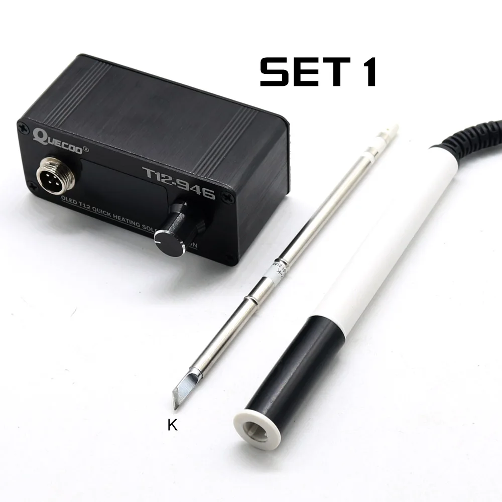 STC T12-946 Мини паяльная станция 1,3 дюймов электронный цифровой контроллер с P9 пластиковой ручкой и железными наконечниками сварочные инструменты
