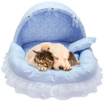 

Lace Princess Pet Dog Bed House Crate Cat Bed Cage Basket Puppy House Dream Nest Pet Kennel Sofa Dog Nest Soft Pet Supplies