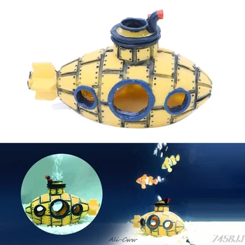 

Submarine Fish Tank Decor Ornament Aquarium Hiding Cave Decoration Landscaping DropShip