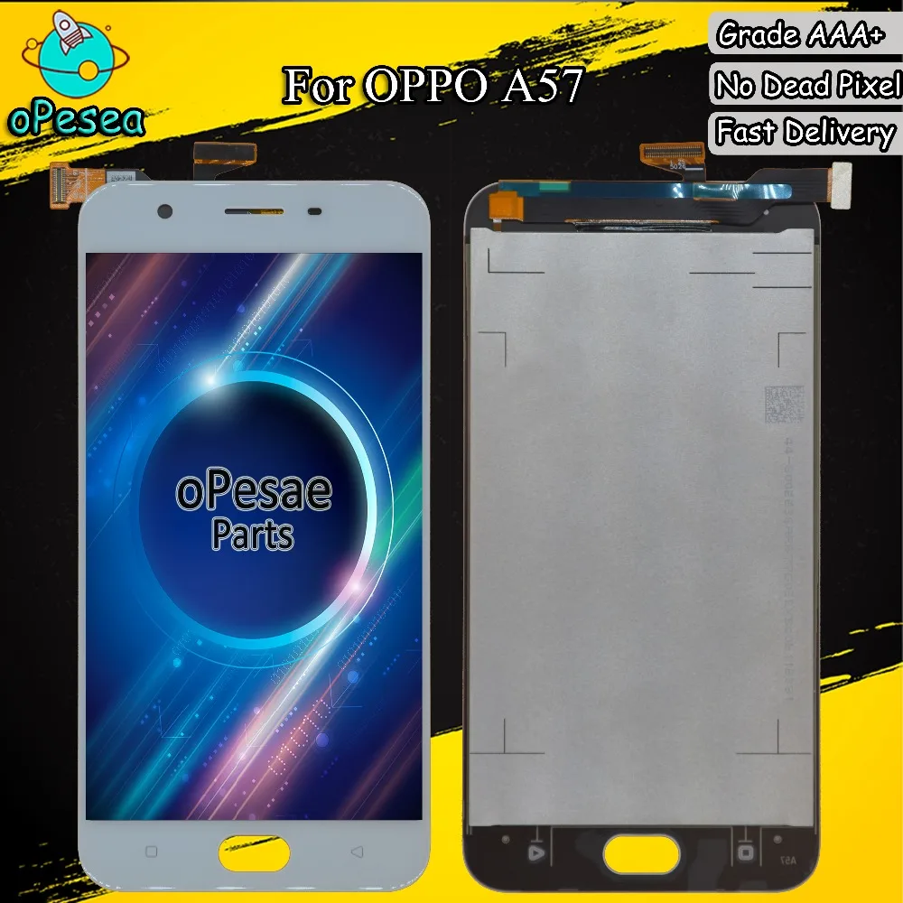 

oPesea 5.2'' For OPPO A57 LCD Display Panel Touch Screen Digitizer Glass Sensor Assembly With Frame
