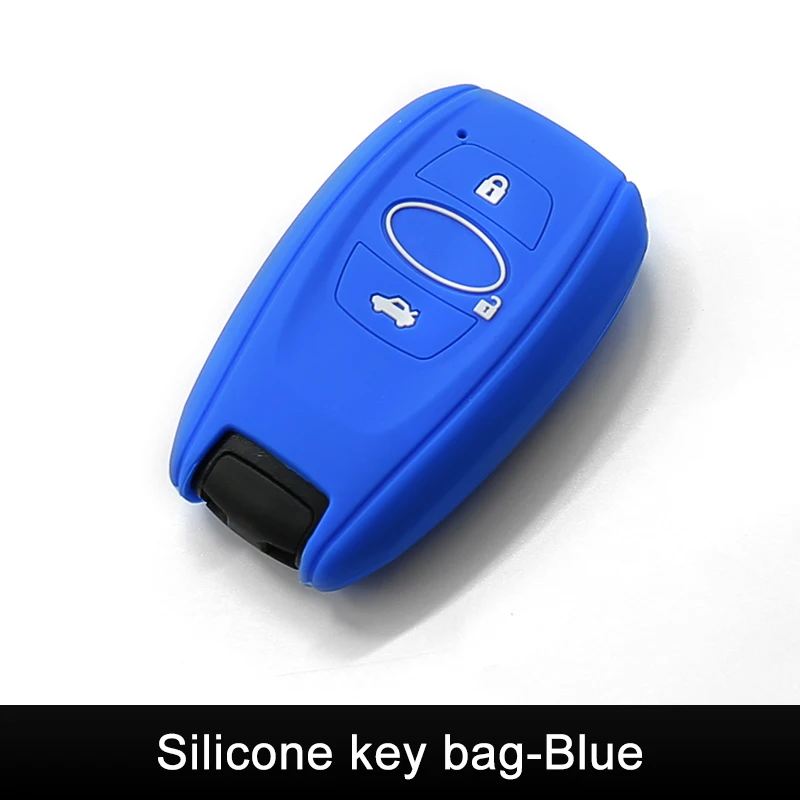 QHCP силиконовый чехол ключа дистанционного управления автомобилем Чехол держатель сумка для Subaru Legacy Outback Forester XV BRZ авто аксессуар - Название цвета: Blue