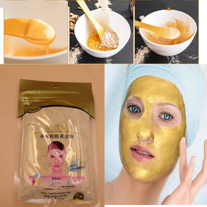 24 K золото Коллаген маска для лица порошок Анти-омоложение увлажняющий против морщин отбеливающий лифтинг кожи роскошный спа маска для лица