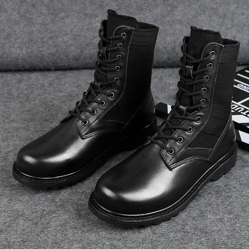 CcharmiX/большие размеры; мужские ботинки из натуральной кожи; мужские военные ботинки-дезерты; мужские зимние уличные теплые ботинки; Мужская обувь до середины икры