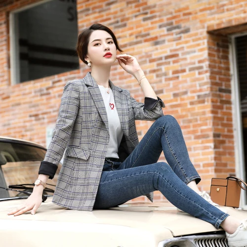 Flash Sale 2020 Autumn New Professional Temperament Clothes Single Breasted Long Sleeve Women Slim Fashion Work Wear Female Suit Plus Size