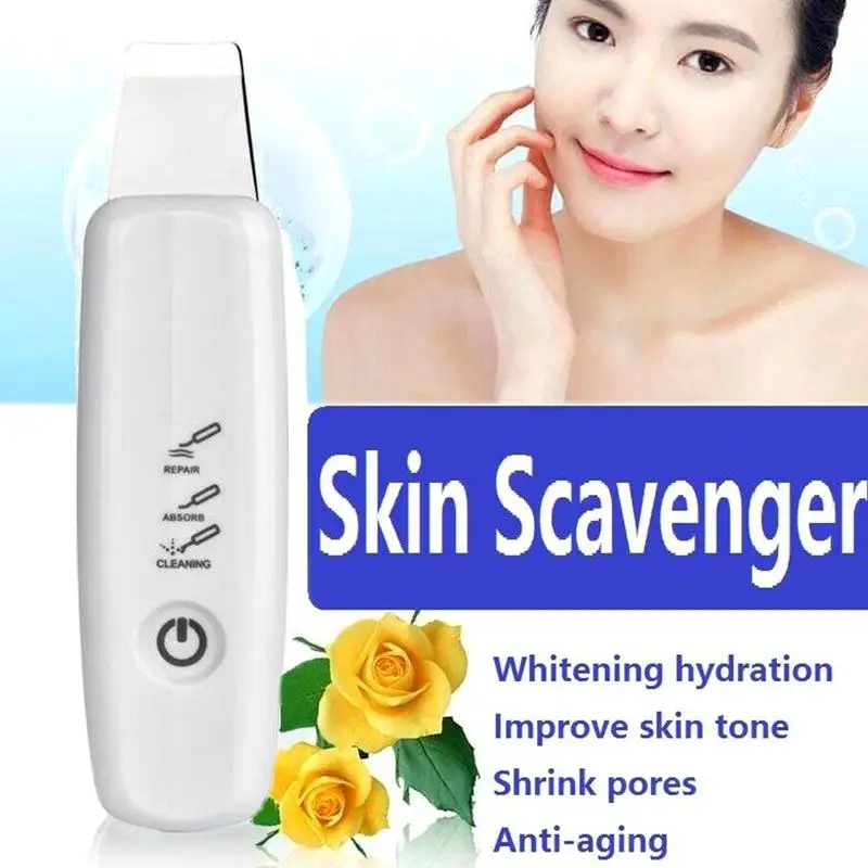 

Ultrasonic Skin Scrubber Skin Peeling Extractor Facial Deep Cleaning Beauty Device + Skin Care Rejuvenation Nano Face Steamer