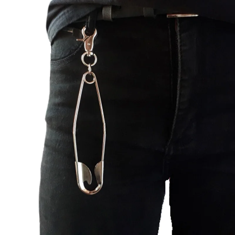 

Metal Wallet Belt Chain Rock Punk Trousers Hipster Pant Jean Keychain silver pin Ring Clip Keyring Men Jewelry
