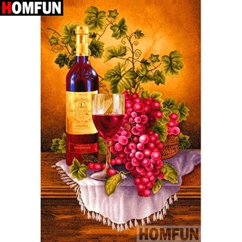 

HOMFUN Full Square/Round Drill 5D DIY Diamond Painting "Wine bottle" 3D Diamond Embroidery Cross Stitch Home Decor A19194