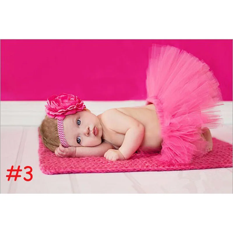 

2015 NEW 7 Colors Newborn Tutu Skirt With Matching Flower Headband Newborn Photo Props Baby tutu Girl Fluffy Pettiskirt