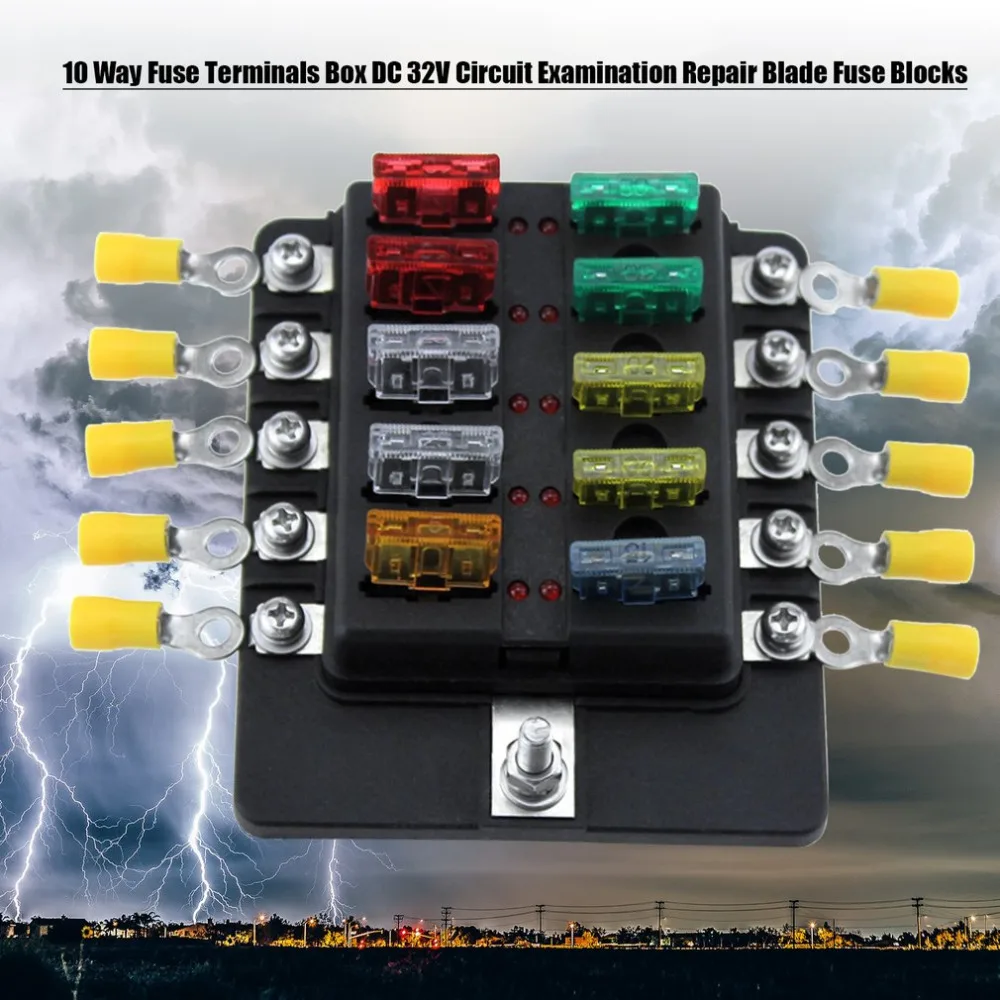 new10 Way Fuse Terminals Box DC 32V Circuit Examination Repair Tool