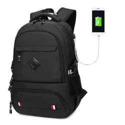 Для мужчин нейлон Универсальный рюкзак зарядка через USB 15,6 дюймов ноутбука сумки Рюкзаки подросток Досуг дорожная сумка Анти вор sac mochila