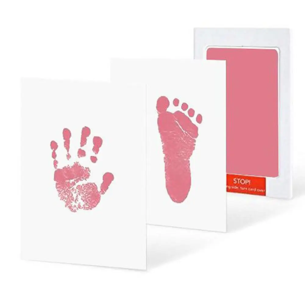 Отпечаток руки ребенка отпечаток ноги нетоксичный новорожденный отпечаток руки Inkpad водяной знак младенческой сувениры-игрушки подарок 6 цветов - Цвет: pink