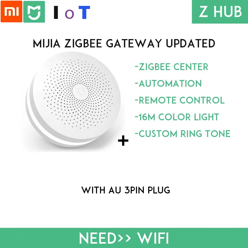 Оригинальная Xiaomi mi домашняя серия mi JIA IoT Интернет вещей умная розетка и т. д. WiFi ZIGBEE, Bluetooth концентратор Sub пульт дистанционного управления - Цвет: ZGU AU