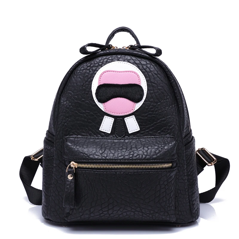 2016 Famous Brand College Schoolbag Leather Backpack Female Korean