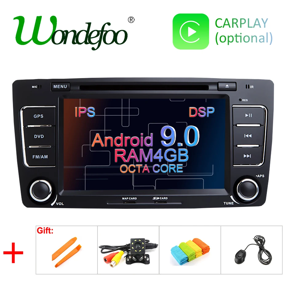 

DSP IPS 4G 64G Android 9.0 CAR DVD PLAYER For SKODA Octavia 2009 2010 2011 2012 2013 GPS radio receiver navigation tape recorder