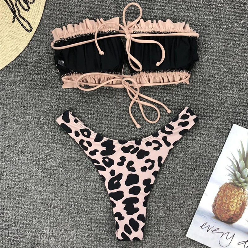 Peachtan Sexy pink swimwear women bathing suit Bandeau bikinis mujer Micro swimsuit female Push up two-piece suit summer