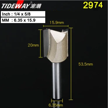 Tideway 1/" 1/2" хвостовик 2 флейты прямой бит Деревообрабатывающие инструменты фреза для дерева, карбида вольфрама Концевая фреза