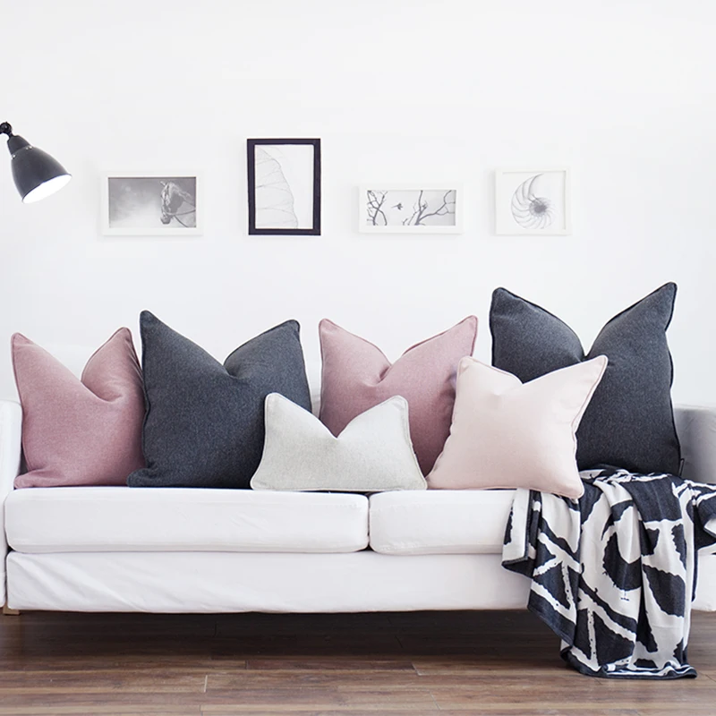 

Original Design Cushion Cover Nordic Style Solid Color Pillow Cover Case Sofa Chair Home Decor Without Stuffing