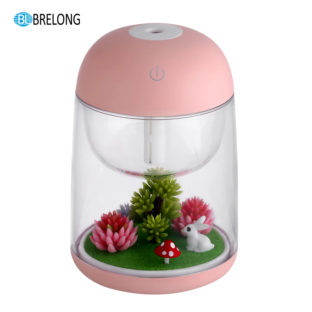 

BRELONG Micron Spray Micro-Landscape Aromatherapy Humidifier Simulation Plant Mist Sprayer Function With LED Night Lamp