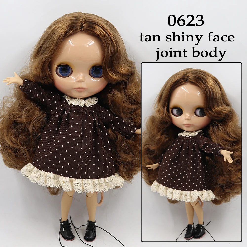 Neo Blythe Doll cum Brown Hair, Tan Skin, Crus Cute Face & Custom Corpus coniunctum 1