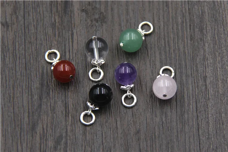 Uglyless Real S925 Sterling Silver Balls Charms Accessories Jewelry DIY Natural Crystal Jewellery Handmade Small Pendants Bijoux