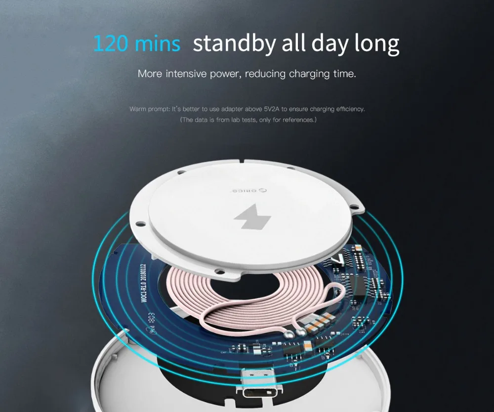  ORICO Drahtlose Ladegerät für iphone X/8/8 Plus Schnelle Drahtlose Lade 75 W Ladegerät Adapter für 
