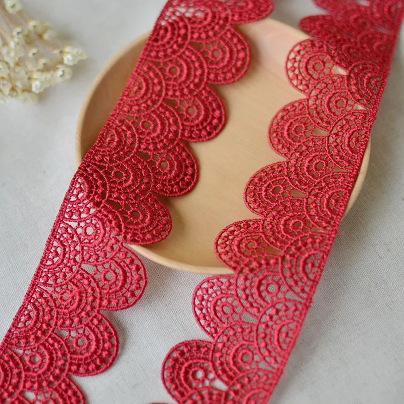 

free shipping 3cm Handmade DIY Fabric Lace trim white or black color for garment accessory YY06