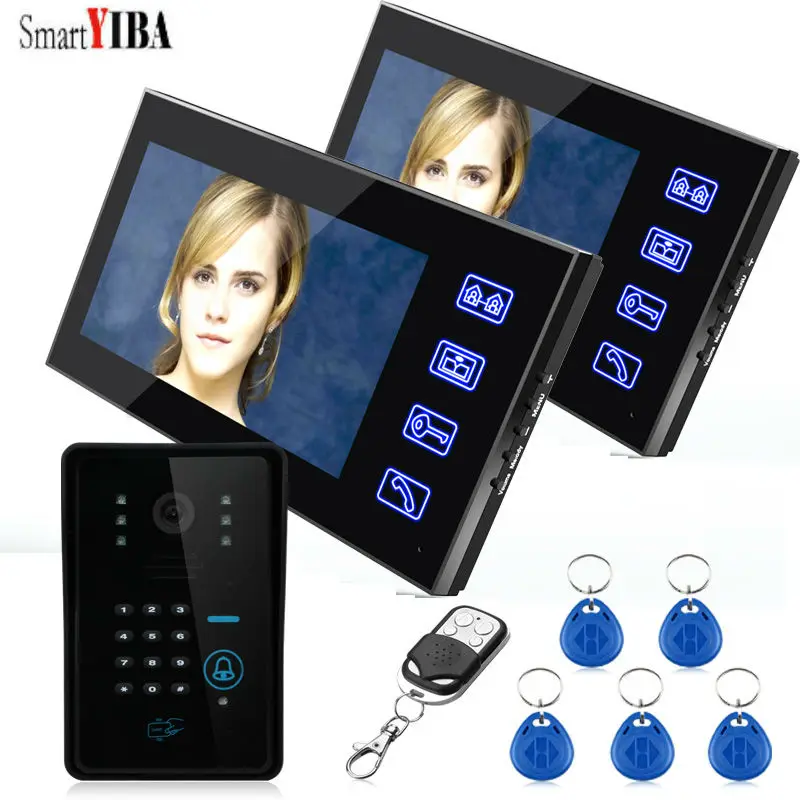 SmartYIBA 7\ 1000TV Line Touch Screen Visible Home Door Intercom 125KHz RFID Code Unlock Door Phone Dual-Way Video Doorbell SmartYIBA 7\ 1000TV Line Touch Screen Visible Home Door Intercom 125KHz RFID Code Unlock Door Phone Dual-Way Video Doorbell