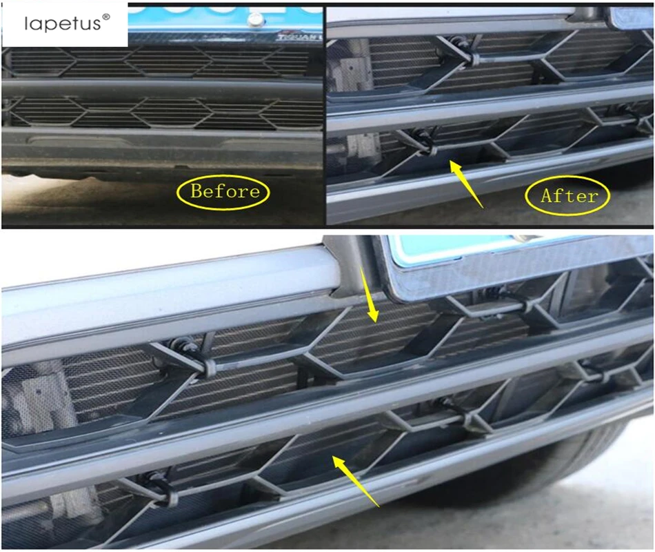 

Lapetus Accessories Fit For Volkswagen VW Tiguan 2016 - 2019 Front Head Grille Insert Net Screening Mesh Molding Cover Kit Trim