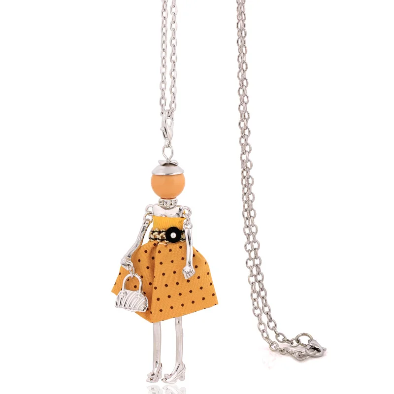 

2017 new statement long choker big necklaces & pendants cute chain lovely collar doll necklace women fashion jewelry wholesale