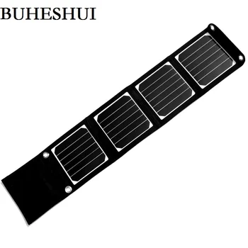 

BHUESHUI 14W Portable Solar Panel Charger For iPhone/Mobile Phone/MP3 Camping/Travel Foldable Dual USB Battery Charger Sunpower