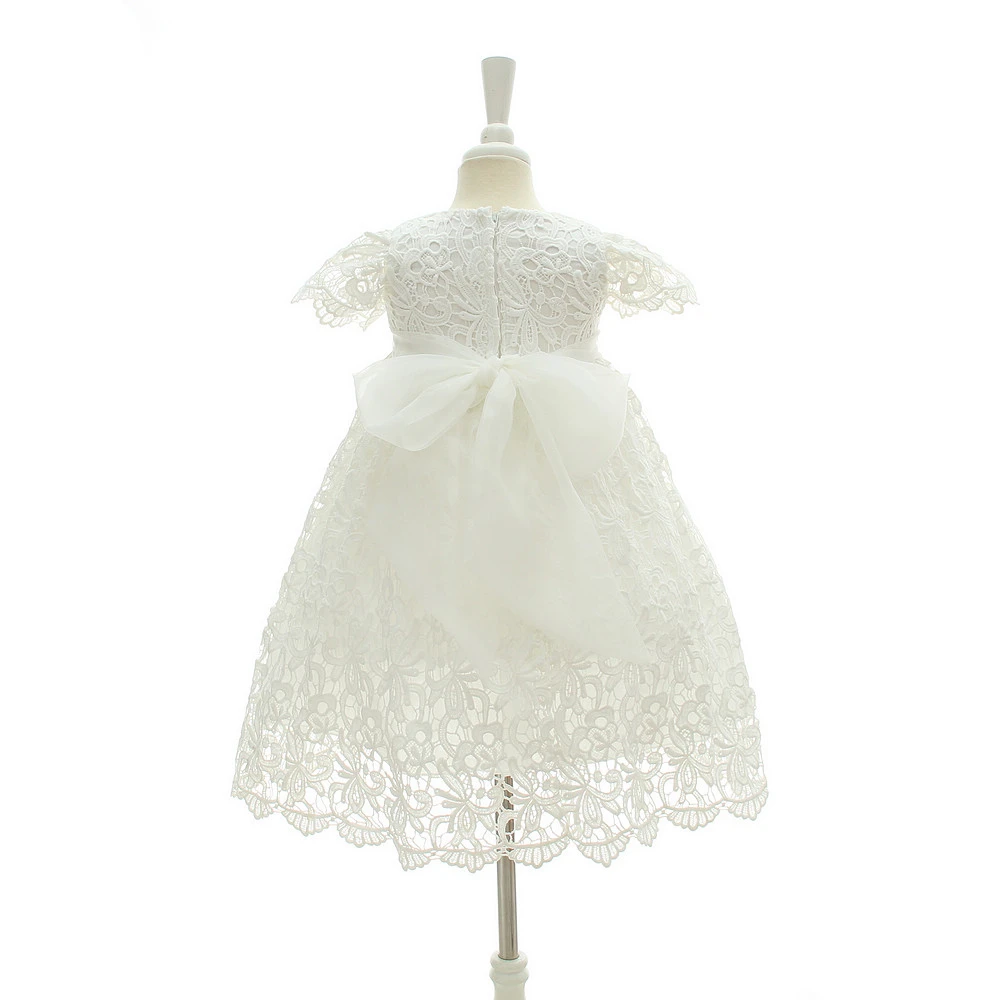 Белое платье принцессы для новорожденных; платья для крещения для маленьких девочек; пасхальное платье для малышей; От 1 до 2 лет для дня рождения; длинные платья на крестины для малышей
