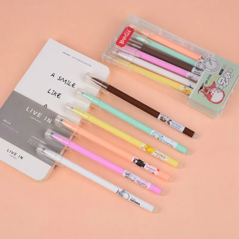 

1pcs Kawaii office Erasable ballpoint pen cute Kumamon model school stationery Supplies Black ink 0.5mm Pen refill