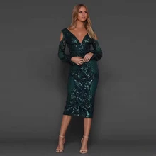 Новое поступление женское платье Модные Зеленые Сияющие Блестки ceelbrity вечерние платья знаменитостей Vestido высокое качество осеннее платье для девочек