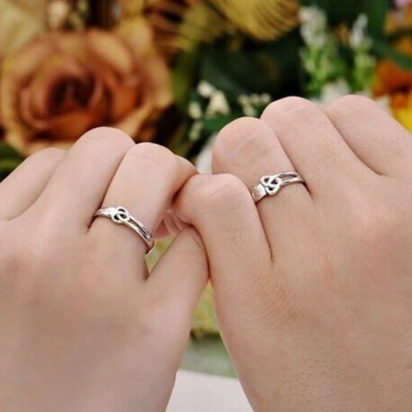 Couples ring temperament concentric openings on the ring carved word love fashion jewelry wedding ring a pair of sell