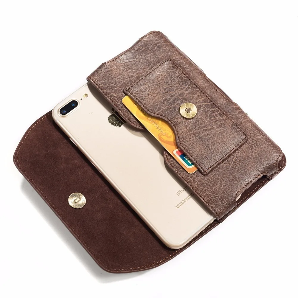 

Leather Holster Pouch Case with Belt Clip,Leather ID Wallet For ZUK Z2 Pro Z2 Edge TECNO Phantom 6 Plus Camon CM Camon 11 F4 Pro