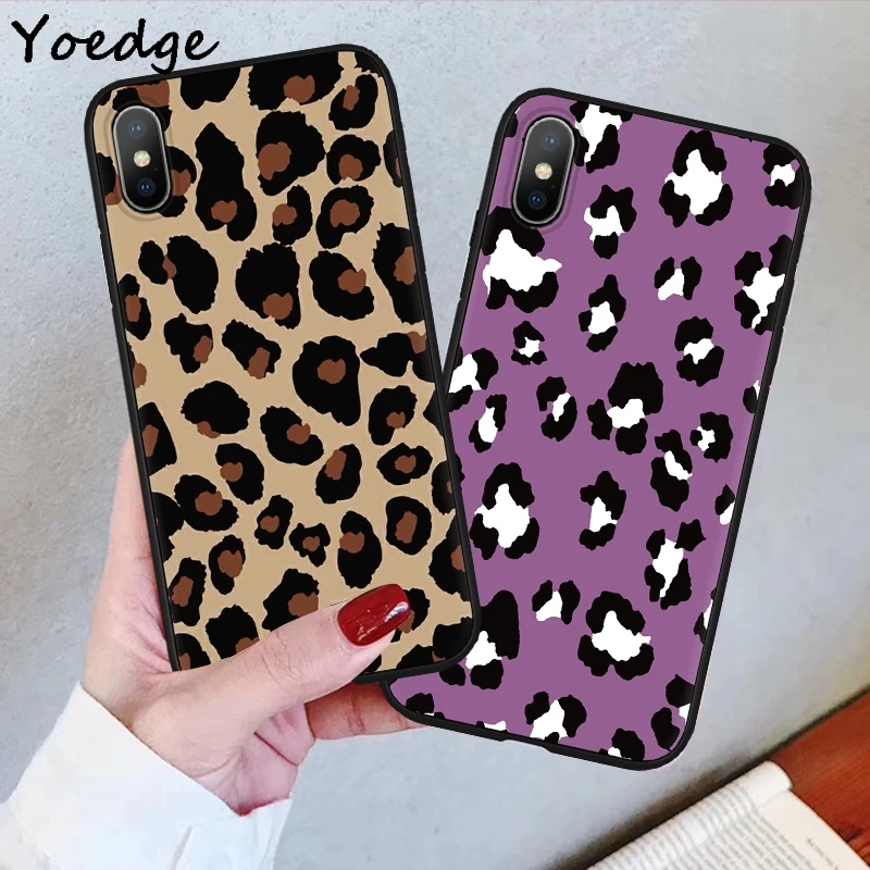 

Soft TPU Leopard Printed Phone Case For iPhone 7 8 6 6S Plus SE 5 5S 11 Pro Cover Case For iPhone X XS MAX XR Black Fundas Coque