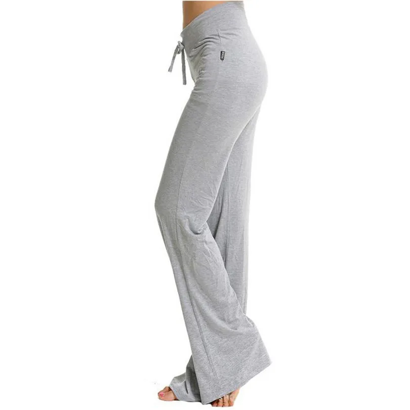 

DICHSKI Wide Leg Sport Pants Women High Waist Stretch Bandage Pants Broad Leg Dance Yoga Pants Long Trousers High Elastic S-XXXL