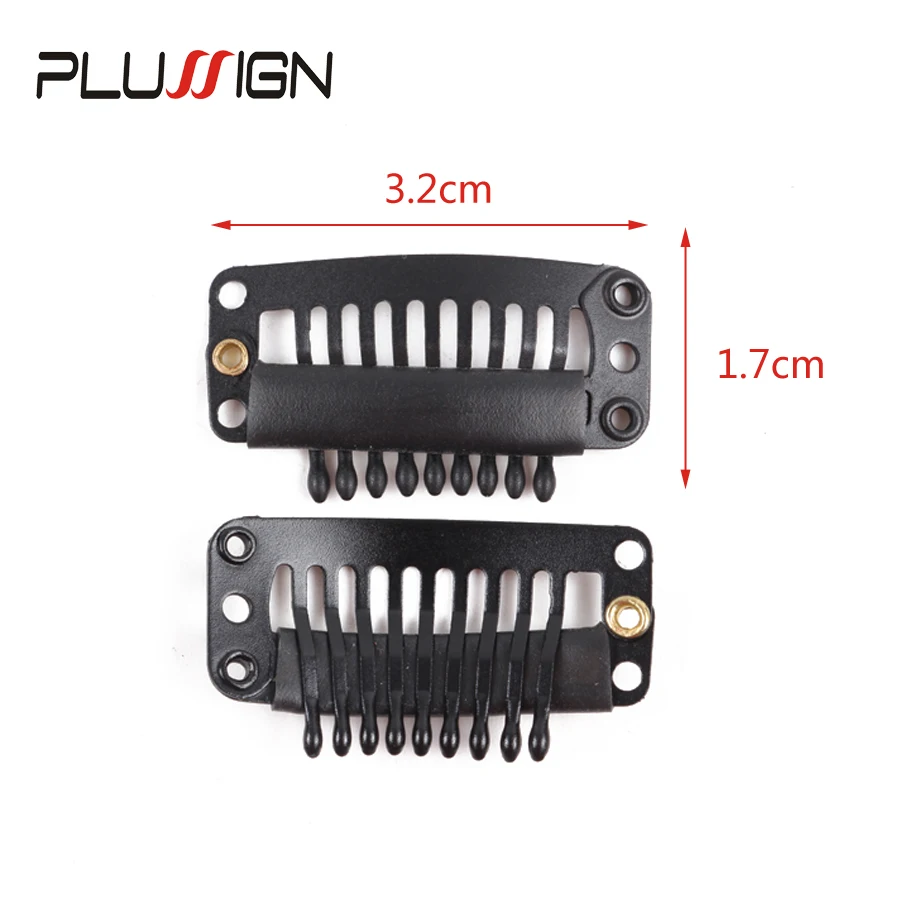 10-40 Pcs Hair Extension Clips Rubber Wig Clips Combs 32mm Wire Shape