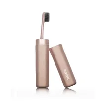 Высококлассная Экологичная зубная щетка с маленькой головкой из пшеничной соломы, портативная ультра-Мягкая зубная щетка для путешествий с угольным углем