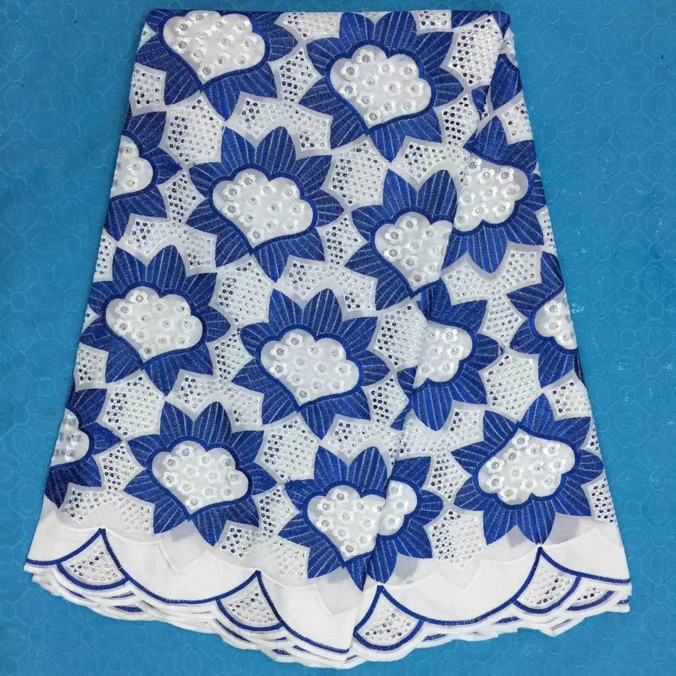 african lace fabric white and blue 5yard african swiss lace material african swiss voile lace high quality swiss lace fabric