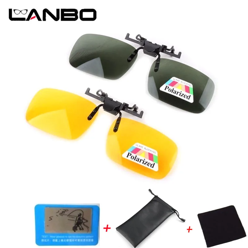 Поляризованные солнцезащитные очки LANBO с клипсой для вождения линзы ночного