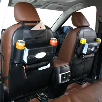 

Storage Bags ,Vinmax,Car Seat Back Bag Organizer Storage iPad Phone Holder Multi-Pocket PU Leather Black