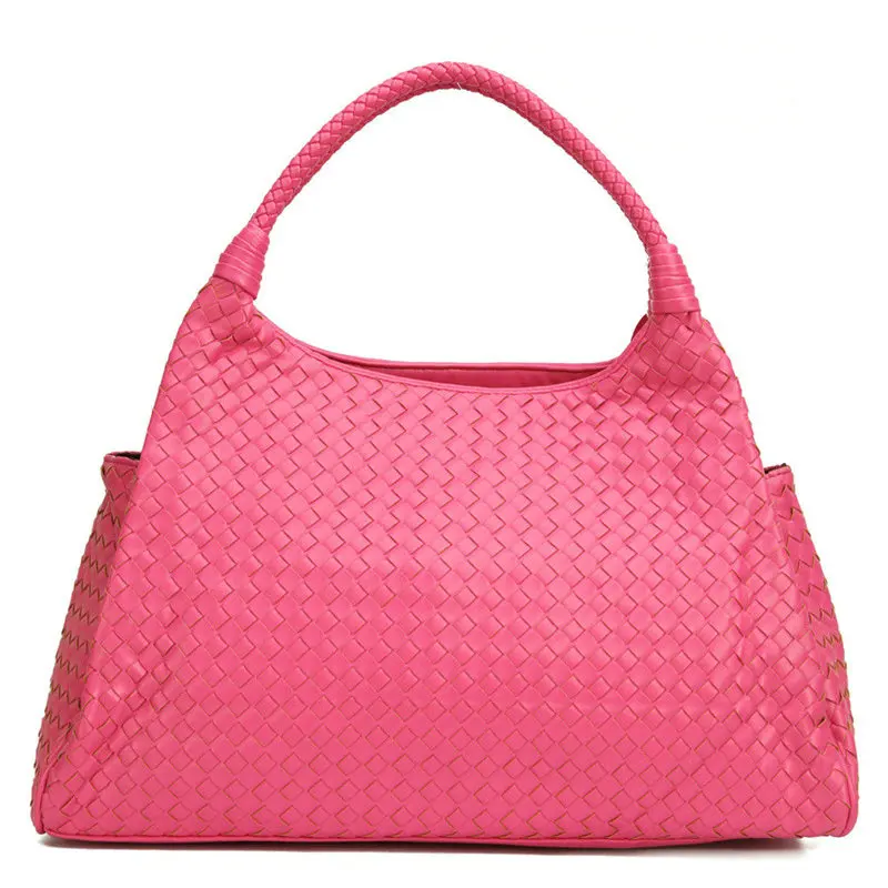 QIAOBAO бумажник на подарок сумка бренд два цвета вязание качество кожа женская сумка Винтаж большой емкости ручной работы плетеный сумки